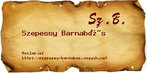 Szepessy Barnabás névjegykártya