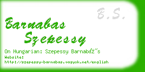 barnabas szepessy business card